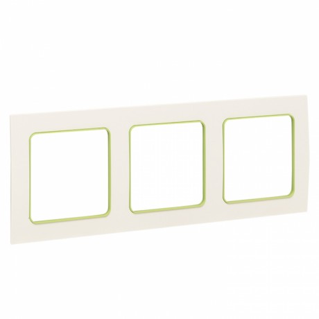 Стокгольм Рамка 3-местная белая с линией цвета зеленый EKF PROxima EAM-G-302-10