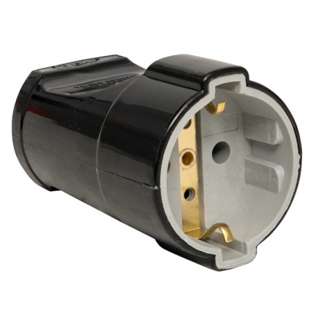 Штепсельное гнездо с/з черное 16А 250 В EKF Proxima EKF ASG16-30-r