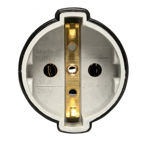 Штепсельное гнездо с/з черное 16А 250 В EKF Proxima EKF ASG16-30-r