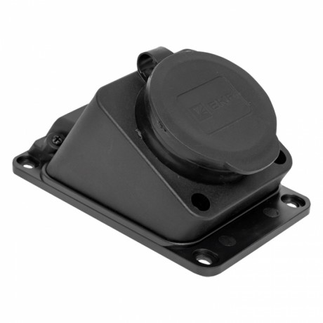 Розетка настенная с защитной крышкой каучуковая наклонная 230В 2P+PE 16A IP44 EKF RPS-019-16-230-44
