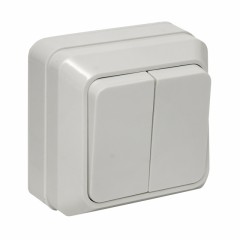 Рим Выключатель 2-клавишный 10А белый EKF ENV10-023-10