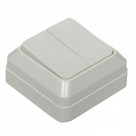 Рим Выключатель 2-клавишный 10А белый EKF ENV10-023-10