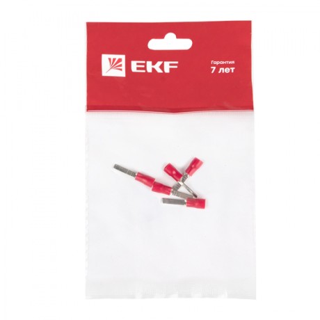 Наконечник штыревой плоский изолированный НШПИ 0.25-1.5 (уп 5шт) EKF PROxima nshpi-0.25-1.5r