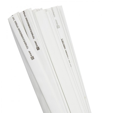 Термоусаживаемая трубка ТУТ нг 10/5 белая в отрезках по 1м EKF PROxima tut-10-w-1m