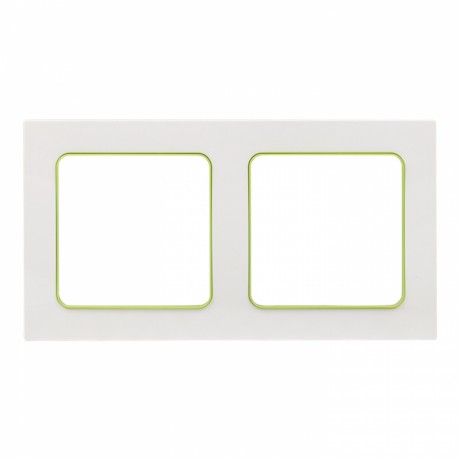 Стокгольм Рамка 2-местная белая с линией цвета зеленый EKF PROxima EXM-G-303-20