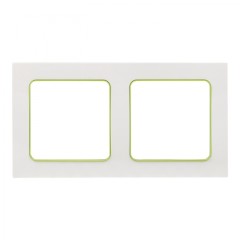 Стокгольм Рамка 2-местная белая с линией цвета зеленый EKF PROxima EXM-G-303-20