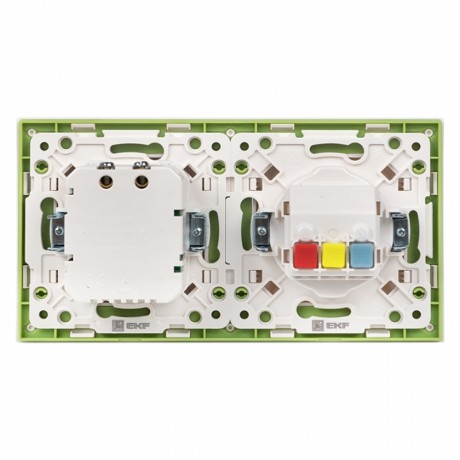 Стокгольм Рамка 2-местная белая с линией цвета зеленый EKF PROxima EXM-G-303-20