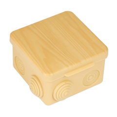 Коробка распаячная КМР-030-014 с крышкой (100х100х55), 8 мембранных вводов светлое дерево IP54 EKF PROxima plc-kmr-030-014-s