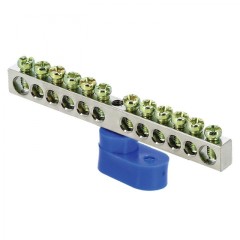 Шина 0 N (6x9мм) 12 отв. цинк синий угловой изолятор EKF PROxima sn1-63-12-1