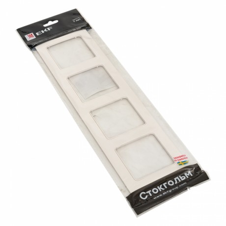 Стокгольм Рамка 4-местная белая EKF PROxima EZM-G-303-20