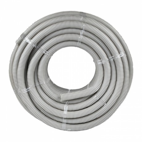 Труба гофр. ПВХ с протяжкой d32 мм (50 м) серая EKF-Plast tg-z-32