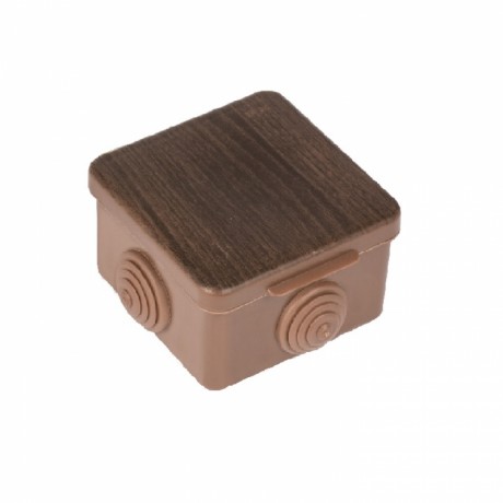 Коробка распаячная КМР-030-036 пылевлагозащитная, 4 мембранных ввода (65х65х50) тёмное дерево EKF PROxima plc-kmr2-030-036-t