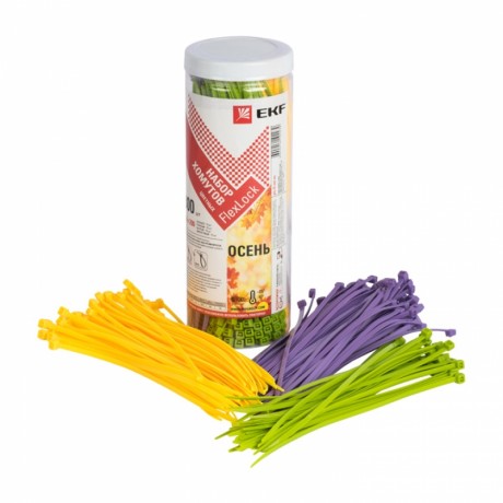 Набор хомутов цветных Осень (300 шт.): 3,6х200 FlexLock PROxima plc-fl-set-au