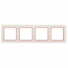 Стокгольм Рамка 4-местная белая с линией цвета красный EKF PROxima EAM-G-305-10