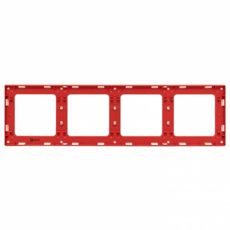 Стокгольм Рамка 4-местная белая с линией цвета красный EKF PROxima EAM-G-305-10