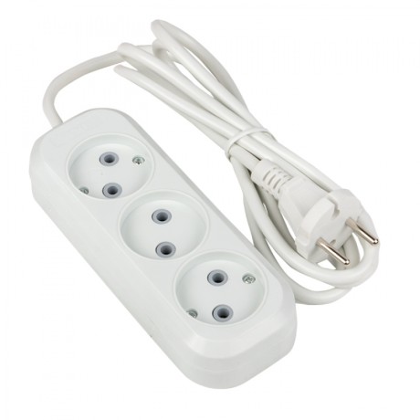 Удлинитель Эксперт 3 гнезда 2 метра 10А/2,2кВт без заземления ПВС 2х0,75 EKF PROxima UBA10-275-3-02