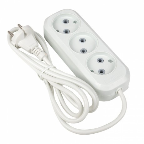 Удлинитель Эксперт 3 гнезда 2 метра 10А/2,2кВт без заземления ПВС 2х0,75 EKF PROxima UBA10-275-3-02