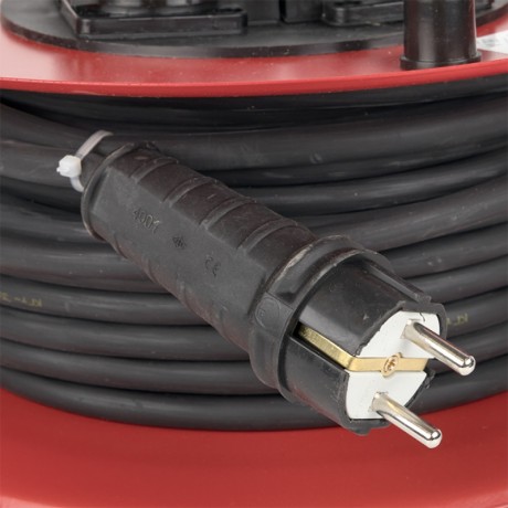 Удлинитель на катушке Гефест 2.0 4 гнезда 20м с заземлением и предохранителем КГ 3*2,5 16А/3,5кВт IP44 PROxima UKG02-16-R325-4-20-IP44