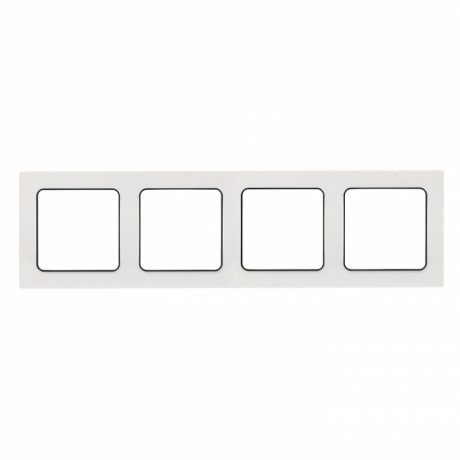 Стокгольм Рамка 4-местная белая с линией цвета черный EKF PROxima EZM-G-305-20