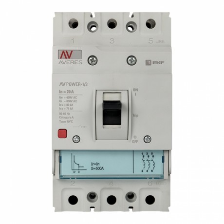 Автоматический выключатель AV POWER-1/3 20А 35kA TR mccb-13-20-TR-av