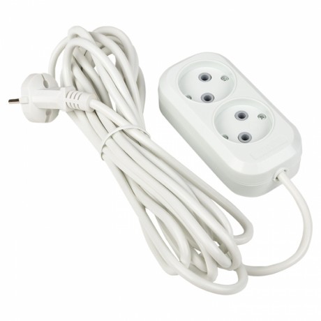 Удлинитель Эксперт 2 гнезда 2 метра 10А/2,2кВт без заземления ПВС 2х0,75 EKF PROxima UBA10-275-2-02