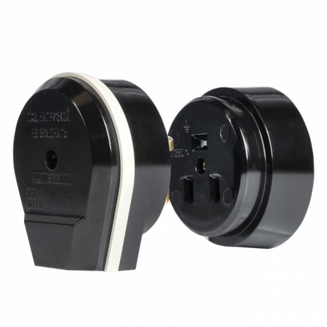 Разъем РШ-ВШ 32А 250В 2P+PE (ОУ) карболитовый черный EKF PROxima AS-250-O-03