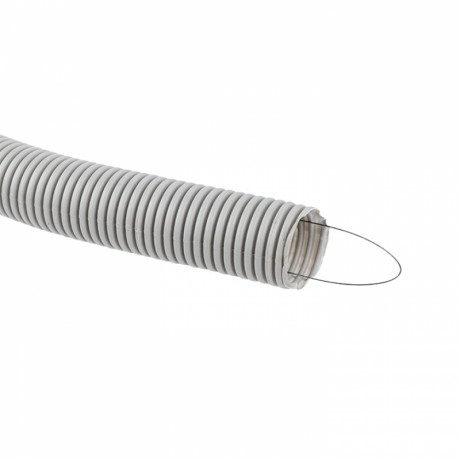 Труба гофр. ПВХ с протяжкой d40 мм (15 м) серая EKF-Plast tg-z-40