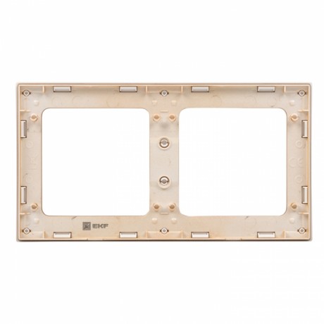 Стокгольм Рамка 2-местная белая с линией цвета шампань EKF PROxima EYM-G-303-10