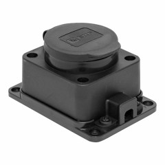 Роз. (колодка) одномест. с защит. крышкой каучуковая 230В 2P+PE 16A IP44 EKF RPS-014-16-230-44