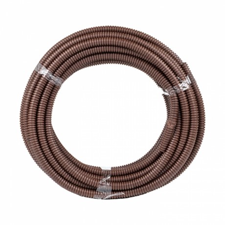 Труба гофр. ПВХ с протяжкой d16 мм (25 м) темное дерево EKF-Plast tg-z-16d