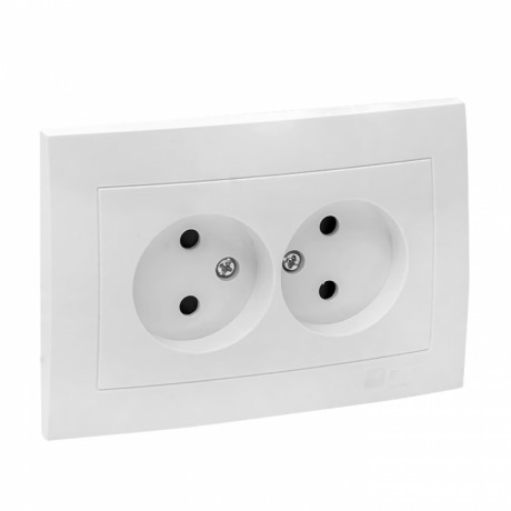 Валенсия розетка 2-местная б/з 10А белая с защ. штор. EKF PROxima EWR10-102-10