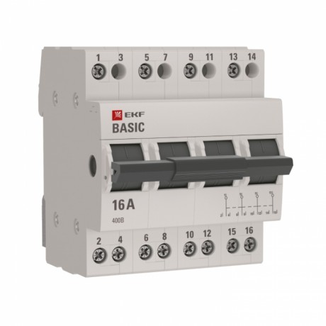 Трехпозиционный переключатель 4P 16А EKF Basic tps-4-16