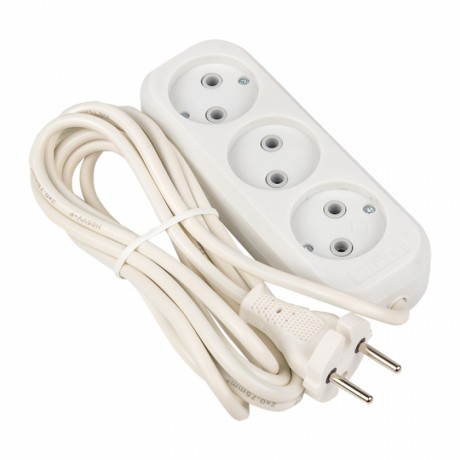 Удлинитель Эксперт 3 гнезда 3 метра 10А/2,2кВт без заземления ПВС 2х0,75 EKF PROxima UBA10-275-3-03