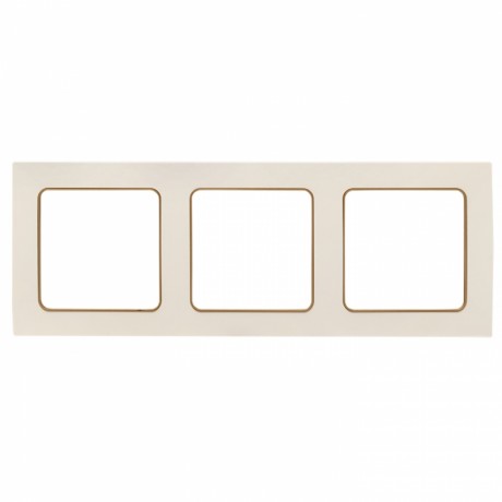 Стокгольм Рамка 3-местная белая с линией цвета шампань EKF PROxima EAM-G-302-20