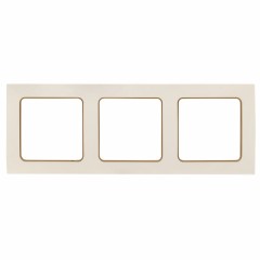 Стокгольм Рамка 3-местная белая с линией цвета шампань EKF PROxima EAM-G-302-20
