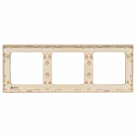 Стокгольм Рамка 3-местная белая с линией цвета шампань EKF PROxima EAM-G-302-20