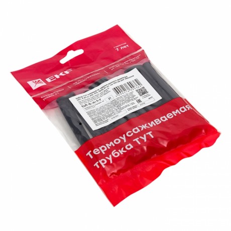 Набор ТУТк клеевые нг черные. Разного диаметра (3/1; 4.8/1.6; 6/2; 9/3; 12/4) 21шт по 100мм. EKF PROxima tut-k-n-1-r