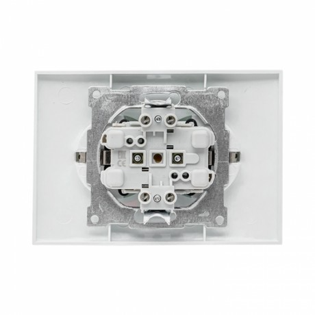 Валенсия розетка 2-местная с/з 16А белая с защ. штор. EKF PROxima EWR16-128-10