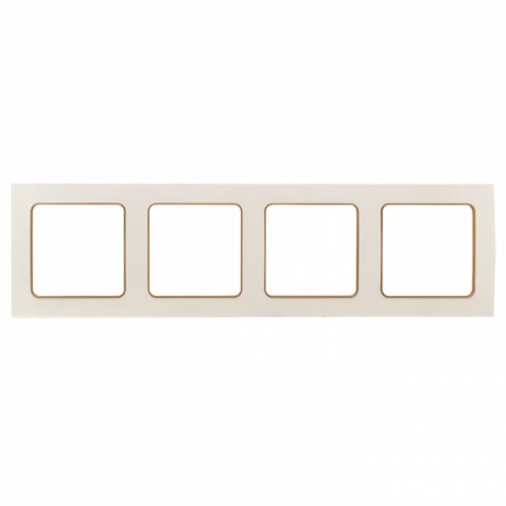 Стокгольм Рамка 4-местная белая с линией цвета шампань EKF PROxima EAM-G-303-20