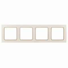 Стокгольм Рамка 4-местная белая с линией цвета шампань EKF PROxima EAM-G-303-20