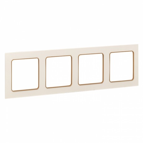 Стокгольм Рамка 4-местная белая с линией цвета шампань EKF PROxima EAM-G-303-20