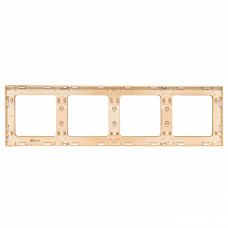 Стокгольм Рамка 4-местная белая с линией цвета шампань EKF PROxima EAM-G-303-20