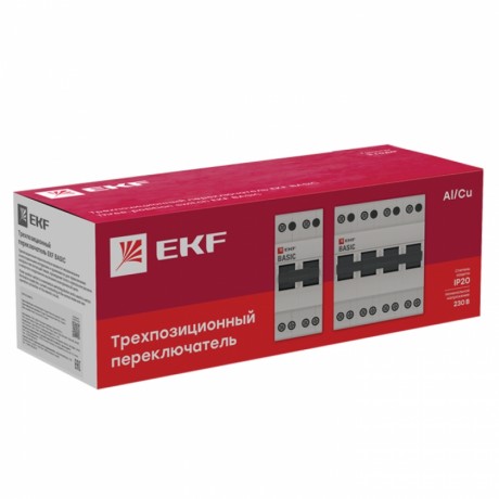 Трехпозиционный переключатель 4P 63А EKF Basic tps-4-63