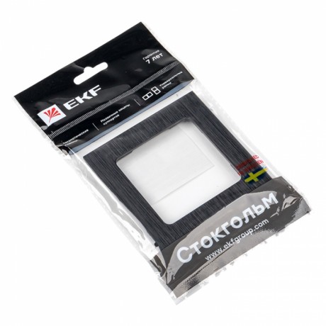 Стокгольм Рамка 1-местная металлическая черная EKF PROxima EZM-G-302-10