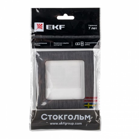 Стокгольм Рамка 1-местная металлическая черная EKF PROxima EZM-G-302-10
