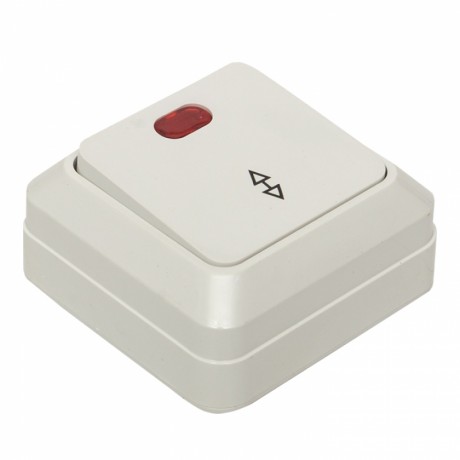 Рим Выключатель проходной 1-клавишный с индикатором 10А белый EKF ENV10-125-10