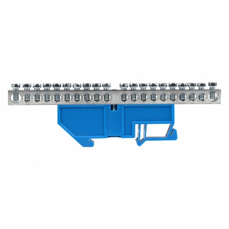 Шина 0 N (6x9мм) 20 отв. цинк синий изолятор на DIN-рейку EKF PROxima sn1-63-20-d