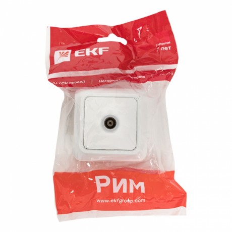 Розетка TV 1-мест. 75Ом 5-862МГц бел. Рим EKF PROxima ENA00-027-10