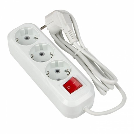 Удлинитель Эксперт 3 гнезда 2 метра 16А/3,5кВт с выключателем и заземлением ПВС 3х1 EKF PROxima UBA16-310-3-02i