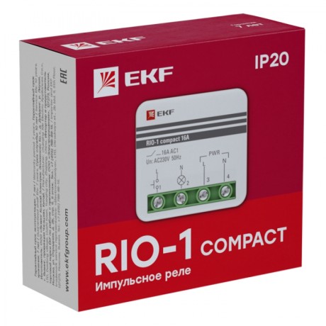 Импульсное реле RIO-1 compact 10А EKF PROxima rio-1k-10